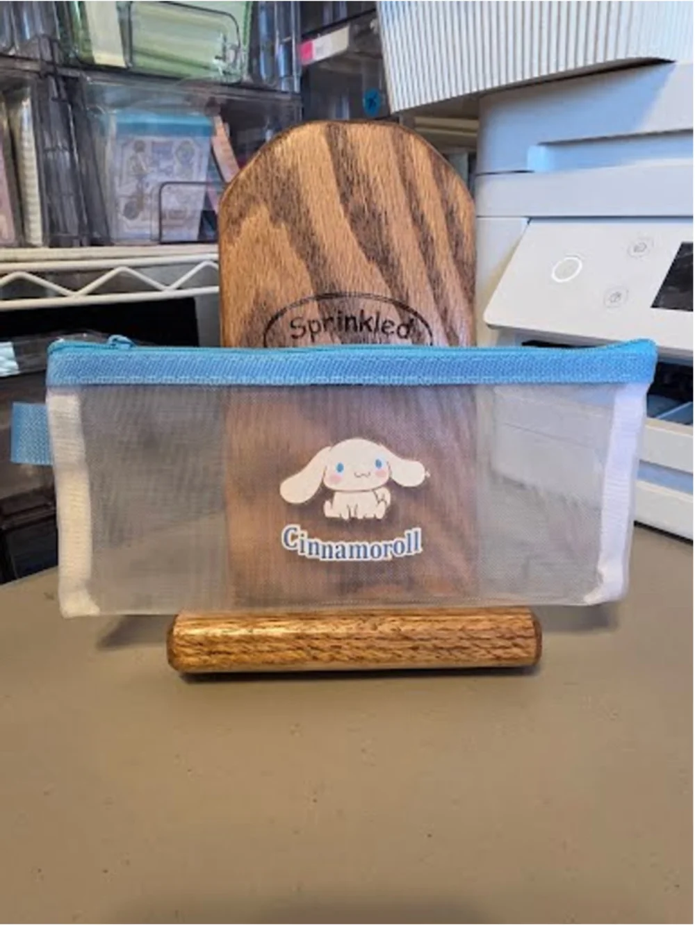 #CIN-2338 Cinnamoroll Mesh Pencil Pouch - Zippered - 8x3.5